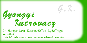 gyongyi kutrovacz business card
